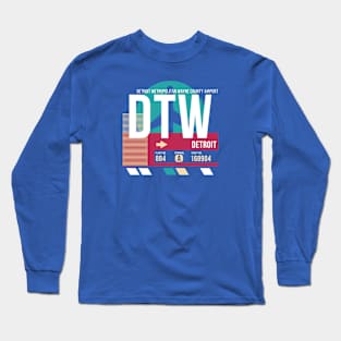 Detroit, Michigan (DTW) Airport Code Baggage Tag Long Sleeve T-Shirt